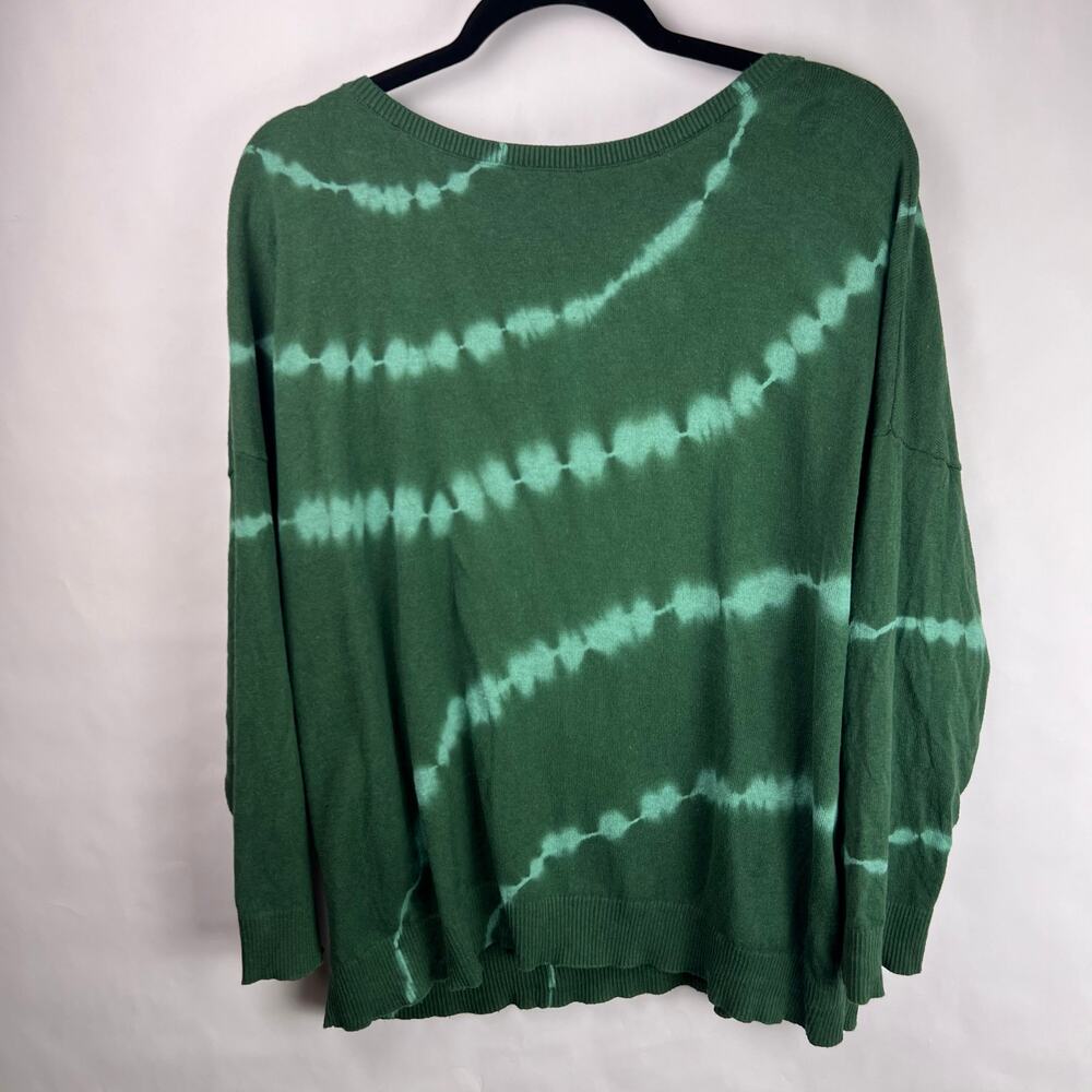 J. Jill Green Tie Dye Sweater, Cotton Blend, Lightweight Pullover, Casual Cozy - Picture 10 of 14